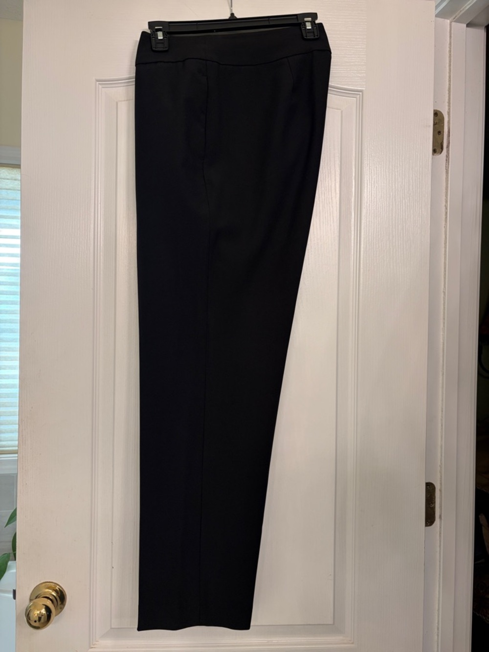 Black Label by Evan Picone straight leg black slacks. - Picture 2 of 5